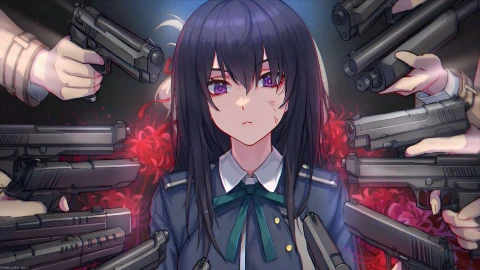 Intense Anime Girl with Guns Live Wallpaper animated wallpaper preview