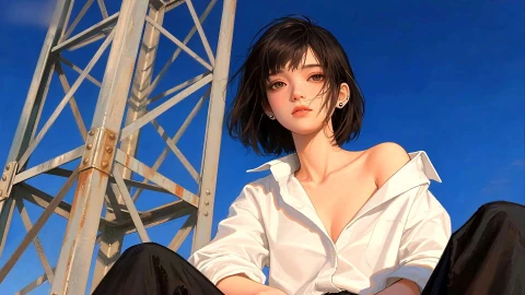Girl Beneath the Tower