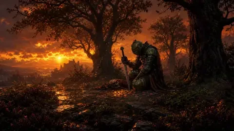 Fallen Knight Sunset Live Wallpaper animated wallpaper preview