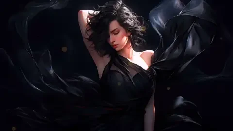 Dark Elegance Flowing Silk Live Wallpaper animated wallpaper preview