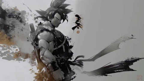 Black and White Goku Live Wallpaper animated wallpaper preview
