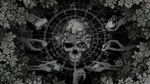 Gothic Floral Skull Live Wallpaper animated wallpaper preview