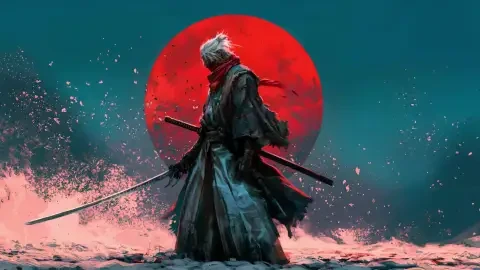Ronin Red Moon Live Wallpaper animated wallpaper preview