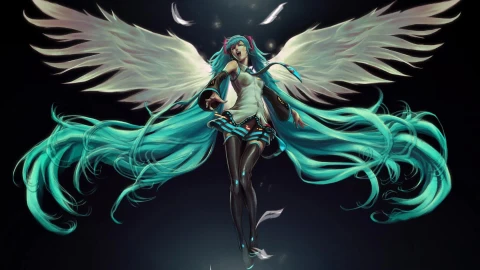 Hatsune  Miku  Goddess  Angel  Live  Wallpaper - God of war Wallpaper