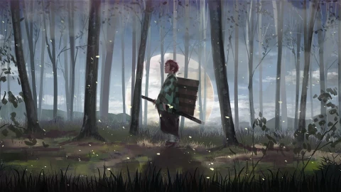 PC Tanjiro Kamado in Forest Live Wallpaper Free - Wallpaper video anime Wallpaper