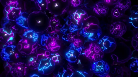 Liquid Neon Balls In Zero Gravity Abstract Background Live wallpaper - Papel de parede animado grátis