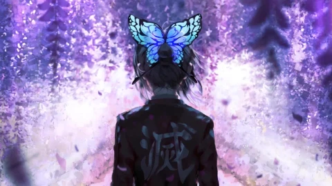 Shinobu Kochou Wisteria Kimetsu No Yaiba HD Live Wallpaper For PC - Kostenloses Live Wallpaper