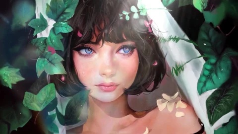 Flower Girl HD Live Wallpaper For PC - Lo fi aesthetic Wallpaper