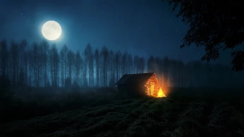 Woodshed At Night HD Live Wallpaper For PC - Pc Wallpaper