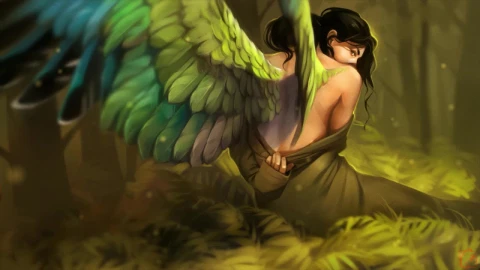 Fantasy Girl With Angel Wings HD Live Wallpaper For PC - With Wallpaper