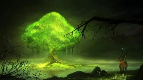 Glowing Tree HD Live Wallpaper For PC - Lo fi aesthetic Wallpaper