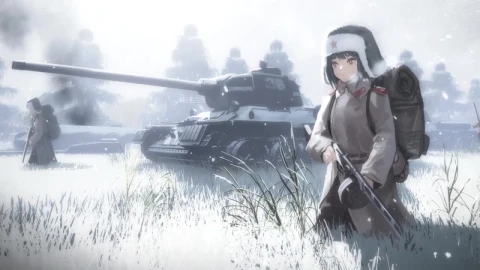 Anime Girls And Tanks HD Live Wallpaper For PC - Stock Video Ice Cubes Thawing On Black Background Animated Wallpaper Wallpaper