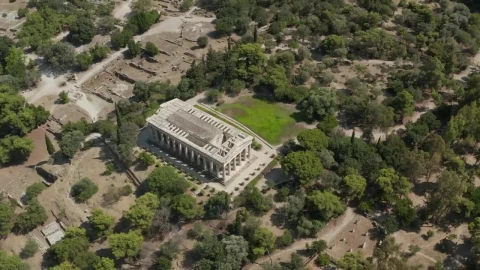 Stock Video Ancient Greco Roman Temple Aerial Full Shot Live Wallpaper For PC – Free Live Wallpaper