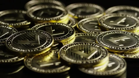 Stock Video A Stack Of Lite Coins Rotating Live Wallpaper For PC - For Wallpaper
