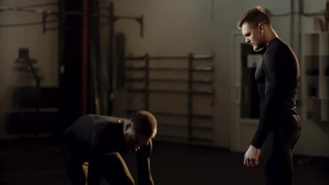 Stock Video A Man Lifting Weights With Trainer Instructions Live Wallpaper For PC - For Wallpaper