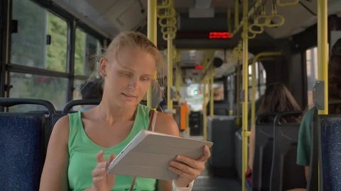 Stock Video Blonde Woman Emailing On A Bus Live Wallpaper For PC - On Wallpaper