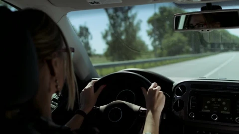 Stock Video Blonde Woman Driving On Road Live Wallpaper For PC - On Wallpaper