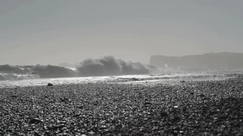 Stock Video Black Sand Beach After A Storm Live Wallpaper For PC - Live Wallpaper