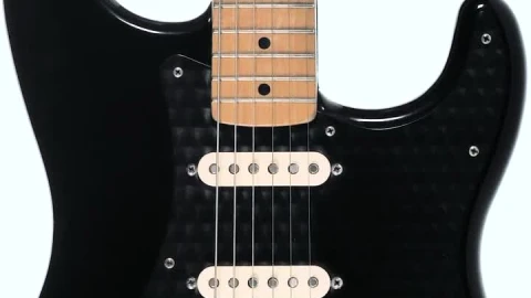 Stock Video Black Electric Guitar On A White Background Live Wallpaper For PC - On Wallpaper