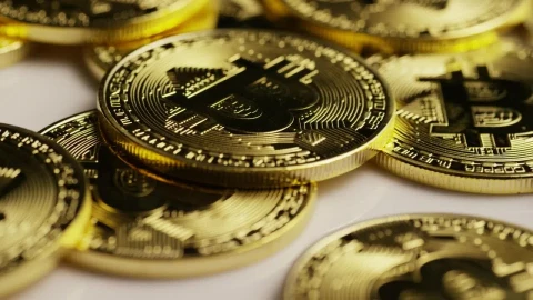 Stock Video Bitcoins Slowly Rotating Live Wallpaper For PC - Live Wallpaper