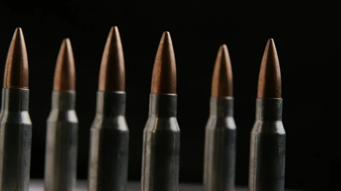 Stock Video Big Bullets Rotating On A Black Background Live Wallpaper For PC - Live Wallpaper
