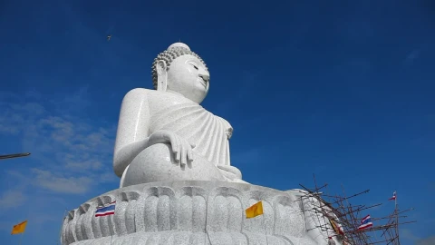 Stock Video Big Buddha Monument With Flags Live Wallpaper For PC - Live Wallpaper