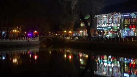 Stock Video Beijing River And Restaurants At Night Live Wallpaper For PC - Live Wallpaper