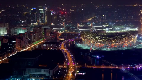 Stock Video Beijing National Stadium At Night Live Wallpaper For PC - Live Wallpaper