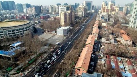 Stock Video Beijing Cityscape With Traffic At Daytime Live Wallpaper For PC - Live Wallpaper
