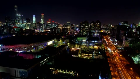 Stock Video Beijing Cityscape At Night Live Wallpaper For PC - Live Wallpaper