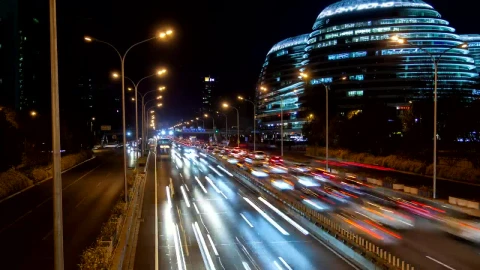 Stock Video Beijing City Highway With Traffic And Buildings Live Wallpaper For PC - Live Wallpaper
