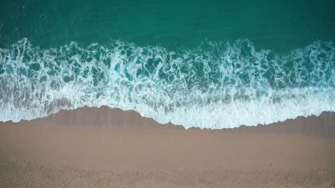 Stock Video Beautiful Waves Breaking On Golden Sand Live Wallpaper For PC - Live Wallpaper