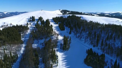 Stock Video Beautiful Snowy Landscape At A Ski Resort Live Wallpaper For PC - Live Wallpaper