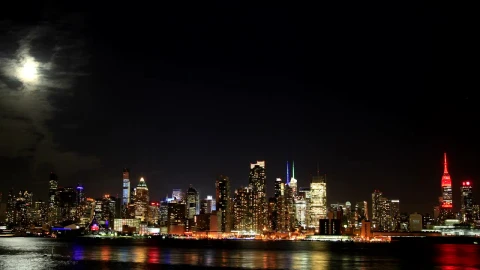 Stock Video Beautiful Night Sky Over New York Live Wallpaper For PC - Live Wallpaper