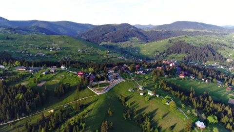 Stock Video Beautiful Mountain Village Aerial Shot Live Wallpaper For PC - Live Wallpaper