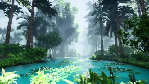 Stock Video Beautiful Lagoon In The Jungle d Animation Live Wallpaper For PC - Live Wallpaper