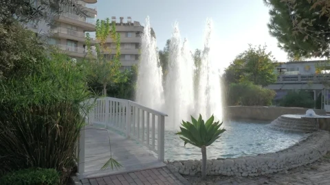 Stock Video Beautiful Fountain In A Public Garden Live Wallpaper For PC - Live Wallpaper