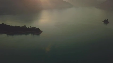 Stock Video Beautiful Dusk On A Large Lake From Above Live Wallpaper For PC - Live Wallpaper