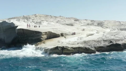 Stock Video Beautiful Blue Sea On The Rocky Coast Of Milos Live Wallpaper For PC - Live Wallpaper