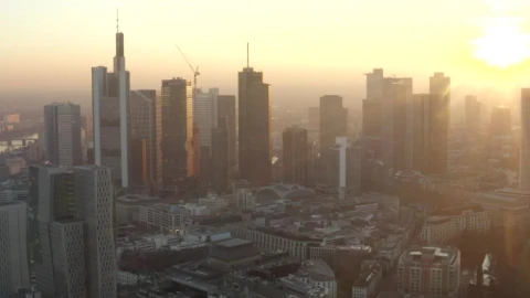 Stock Video Beautiful Aerial Shot Of The German City At Sunrise Live Wallpaper For PC - Live Wallpaper