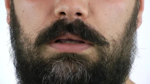 Stock Video Bearded Mans Mouth In Disapproval Gesture Live Wallpaper For PC - Live Wallpaper