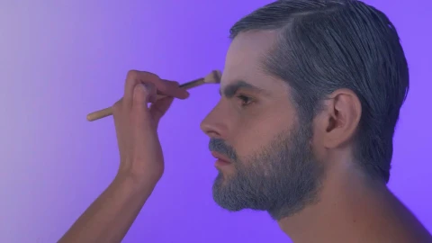 Stock Video Bearded Man Being Made Up Live Wallpaper For PC - Live Wallpaper