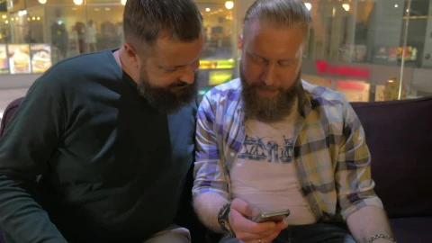 Stock Video Bearded Friends Browsing A Phone Live Wallpaper For PC - Live Wallpaper