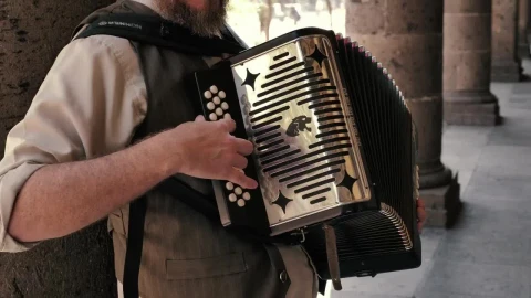 Stock Video Bearded Accordionist Plays The Accordion Live Wallpaper For PC - Live Wallpaper