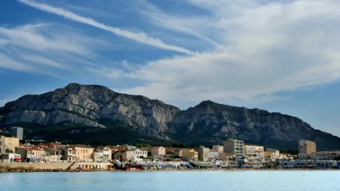 Stock Video Beach Town In France Near Mountains Live Wallpaper For PC - Live Wallpaper