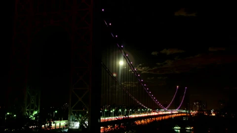 Video Stock Clouds Above The George Washington Bridge Live Wallpaper For PC - Live Wallpaper