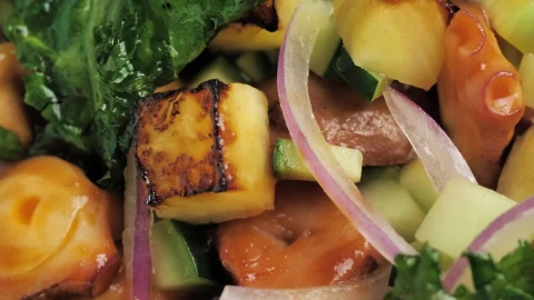 Video Stock Closeup To Vegan Looking Food Live Wallpaper For PC - Live Wallpaper