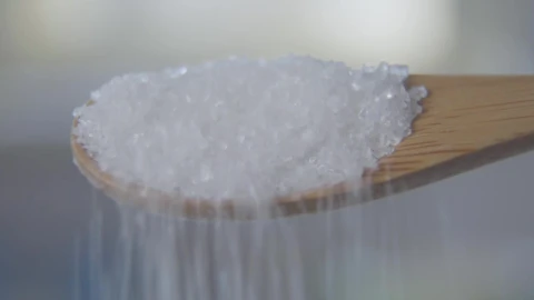 Video Stock Closeup Of Sugar Spilling From Wooden Spoon Live Wallpaper For PC - Live Wallpaper