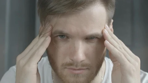 Video Stock Closeup Of Man With Headache Rubbing Temples Live Wallpaper For PC - Birds of prey Wallpaper