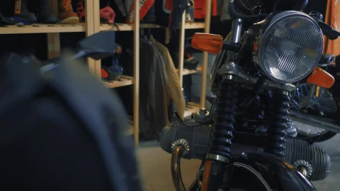 Video Stock Close Up View Of Parked Motorcycles In A Workshop Live Wallpaper For PC - Birds of prey Wallpaper